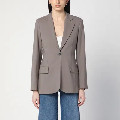 ERIKA CAVALLINI SINGLE-BREASTED JACKET IN TAUPE COLOUR