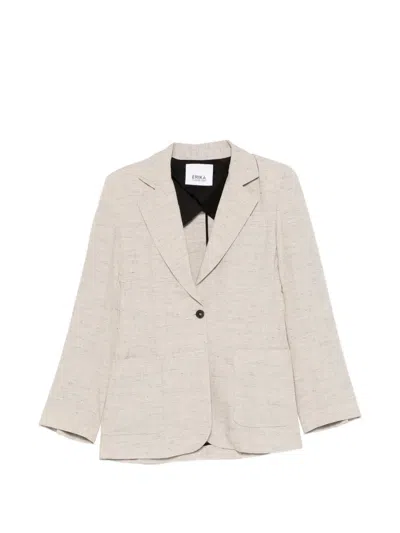 Erika Cavallini Single-breasted Pocket Jacket In Neutral
