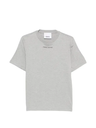 Erika Cavallini Slogan-print Jersey T-shirt In Gray