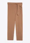 Erika Cavallini Stella Cashmere Slim Pants In Camel