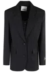 Erika Cavallini Tailored Single-breasted Wool Jacket In Black