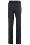 Erika Cavallini Tailored Trousers With Satin Logo Waistband In Black