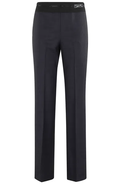 ERIKA CAVALLINI ERIKA CAVALLINI TAILORED TROUSERS WITH SATIN LOGO WAISTBAND