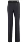 Erika Cavallini Tailored Trousers With Satin Logo Waistband In Black