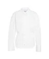 Erika Cavallini Tailored White Blouse With Kent Collar And Voluminous Sleeves In White