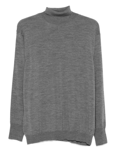 Erika Cavallini Turtleneck Wool Sneakers In Gray