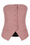 Erika Cavallini Uma Pink Ash Fitted Top Gilet In Pink