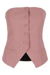 Erika Cavallini Uma Pink Ash Fitted Top Gilet In Pink