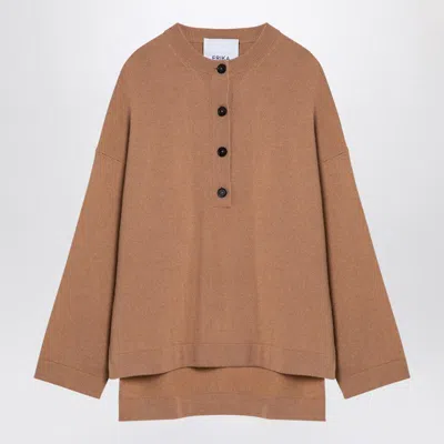 Erika Cavallini Veronica Beige Serafino Jumper In Brown