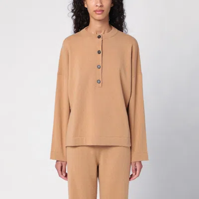 Erika Cavallini Veronica Beige Serafino Jumper In Brown