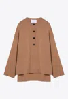 Erika Cavallini Veronica Cashmere Oversized Sweater In Camel