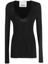 Erika Cavallini Long-sleeved Sweater In Black