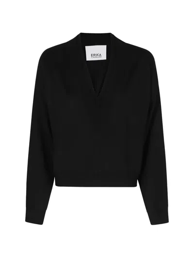 Erika Cavallini Virgin Wool Sweater In Black