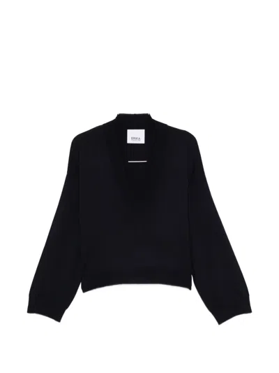 Erika Cavallini V-neck Sweater In Black