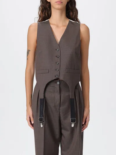 Erika Cavallini Waistcoat  Woman Color Brown