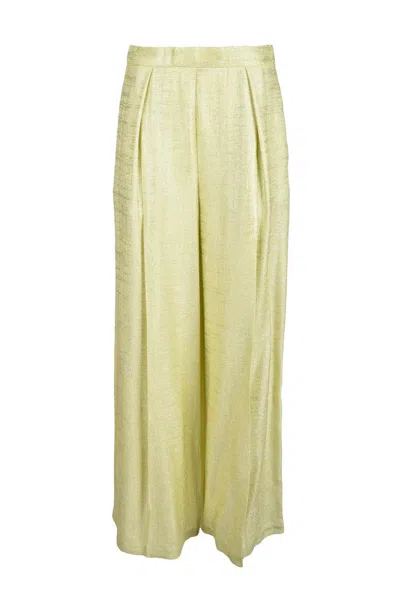 Erika Cavallini Wide-leg Apple Green Trousers