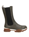 Erika Cavallini Woman Ankle Boots Military Green Size 11 Soft Leather