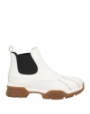 Erika Cavallini Woman Ankle Boots Off White Size 7 Soft Leather, Elastane In Off White