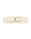 Erika Cavallini Woman Belt Cream Size M Soft Leather In White