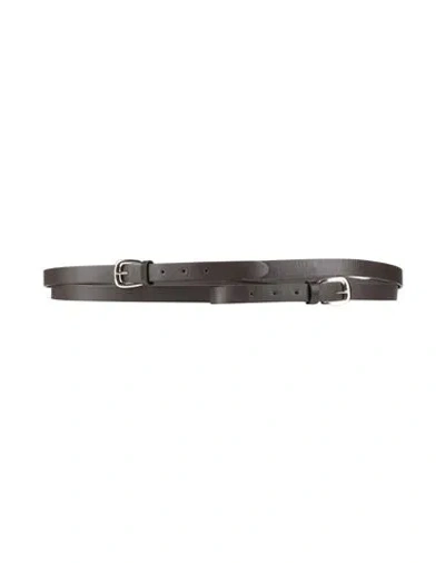 Erika Cavallini Woman Belt Dark Brown Size L Leather