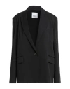 Erika Cavallini Woman Blazer Black Size 10 Polyester, Virgin Wool, Elastane
