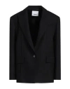 ERIKA CAVALLINI ERIKA CAVALLINI WOMAN BLAZER BLACK SIZE 12 POLYESTER, WOOL, ELASTANE