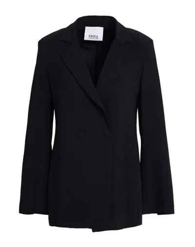 Erika Cavallini Woman Blazer Black Size 4 Viscose, Acetate