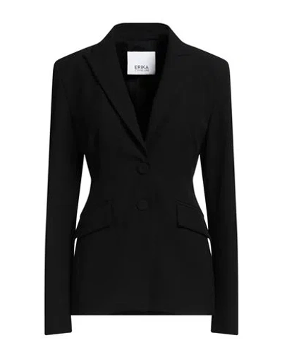 Erika Cavallini Woman Blazer Black Size 6 Polyester, Viscose, Elastane