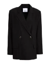 Erika Cavallini Woman Blazer Black Size 8 Virgin Wool, Viscose In Black