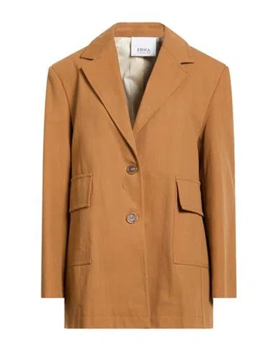 Erika Cavallini Woman Blazer Brown Size 10 Cotton