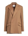 Erika Cavallini Woman Blazer Camel Size 12 Polyester, Virgin Wool, Elastane In Beige