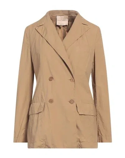 Erika Cavallini Woman Blazer Camel Size 4 Cotton In Beige