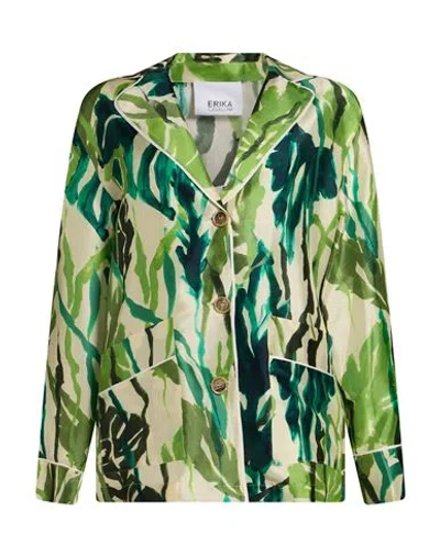 Erika Cavallini Woman Blazer Green Size 6 Silk