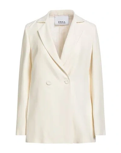 Erika Cavallini Woman Blazer Ivory Size 4 Viscose, Acetate In White