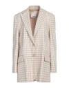Erika Cavallini Woman Blazer Ivory Size 8 Virgin Wool, Cotton, Polyamide, Polyester In White