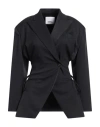 Erika Cavallini Woman Blazer Lead Size 12 Polyester, Virgin Wool, Elastane In Grey