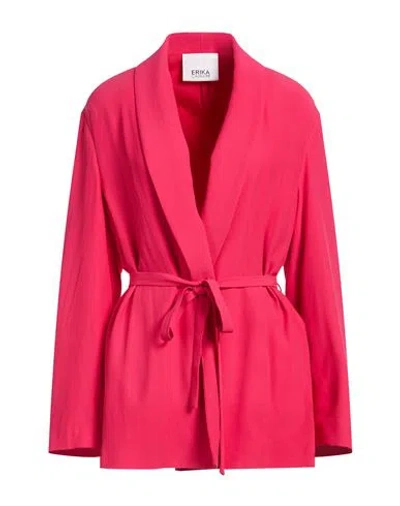 Erika Cavallini Woman Blazer Magenta Size 12 Viscose, Acetate In Pink