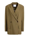 Erika Cavallini Woman Blazer Military Green Size 6 Virgin Wool, Viscose