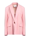 Erika Cavallini Woman Blazer Pink Size 8 Virgin Wool, Elastane, Polyester In Pink