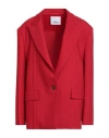 Erika Cavallini Woman Blazer Red Size 6 Polyester, Wool, Elastane