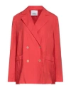 Erika Cavallini Woman Blazer Red Size 8 Cotton In Red
