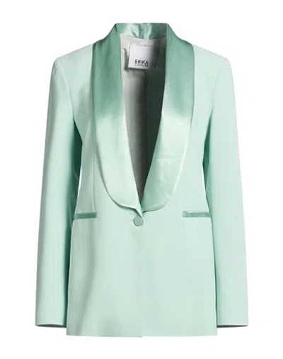 Erika Cavallini Woman Blazer Turquoise Size 8 Viscose, Elastane, Polyester In Blue