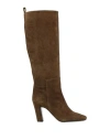 Erika Cavallini Woman Boot Military Green Size 11 Soft Leather, Textile Fibers