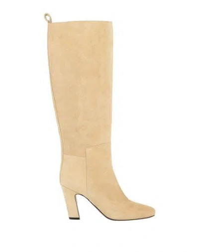 Erika Cavallini Woman Boot Sand Size 7 Soft Leather, Textile Fibers In Beige