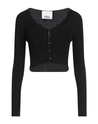 Erika Cavallini Woman Cardigan Black Size L Virgin Wool