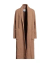 Erika Cavallini Woman Cardigan Camel Size S Wool, Polyamide In Beige