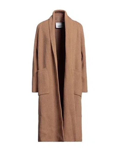 Erika Cavallini Woman Cardigan Camel Size S Wool, Polyamide In Beige