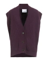 Erika Cavallini Woman Cardigan Plum Size L Wool, Polyamide