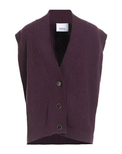 Erika Cavallini Woman Cardigan Plum Size L Wool, Polyamide