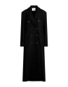 Erika Cavallini Woman Coat Black Size 12 Wool, Polyamide In Black